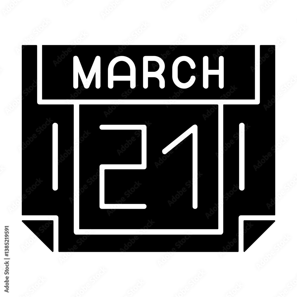 21 March Solid Style Icon 21 March Solid Style Icon