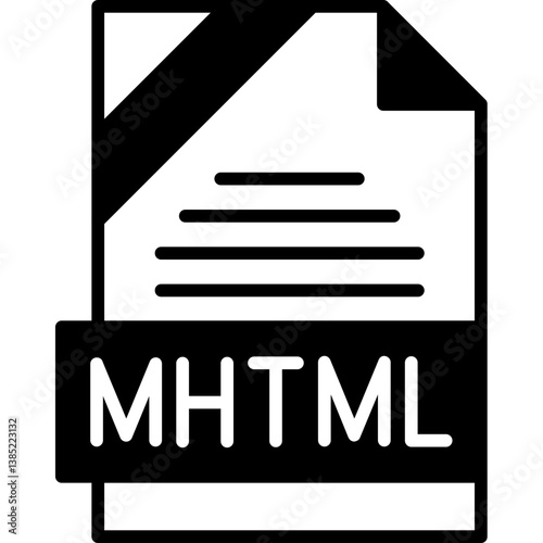 MHTML File Format Solid Style Icon