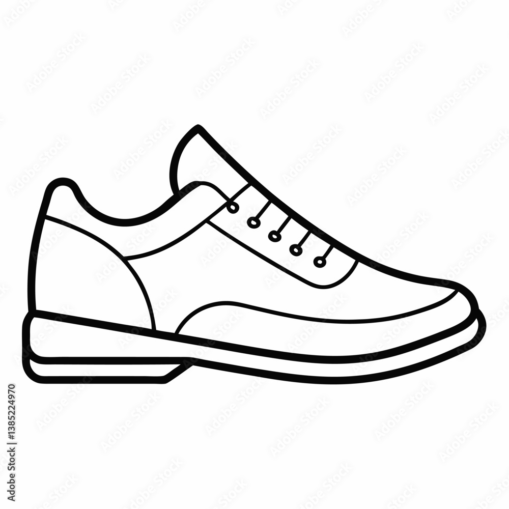Shoe outline icon on white background Shoe outline icon on white background