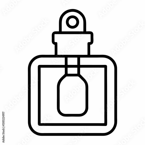 Perfume outline icon on white background 