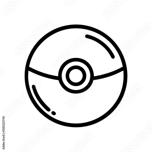 Canvas Print pokeball icon flat vector