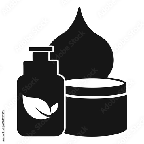 Natural Skincare Products Lotion, Cream, and Serum Icons