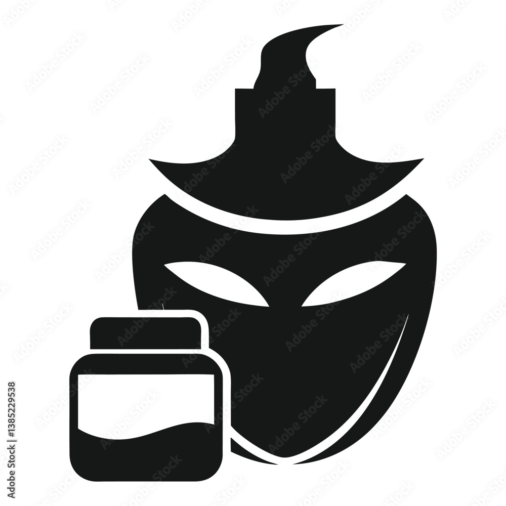 Fototapeta premium Mysterious Witch Potion Silhouette Icon Design