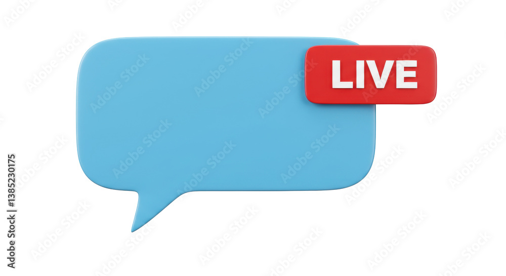 Isolated Live Streaming Notification Bubble for Social Media Isolated Live Streaming Notification Bubble for Social Media