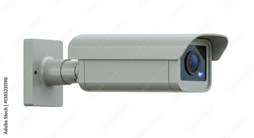 Isolated Security Camera Mounted on Wall for Surveillance Isolated Security Camera Mounted on Wall for Surveillance
