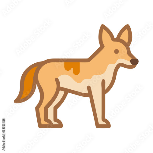 Coyote animal illustration vector art drawing of wild dog species canidae for wildlife design element use