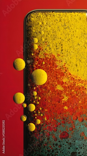 Artistic Fluidity: An abstract display of fluid paint with multiple tones.