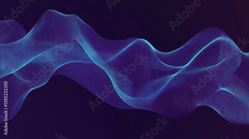 Abstract Waveform in Blue-Purple