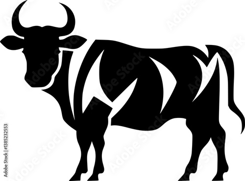 Bull - Minimalist and Flat Logo - Vector illustration