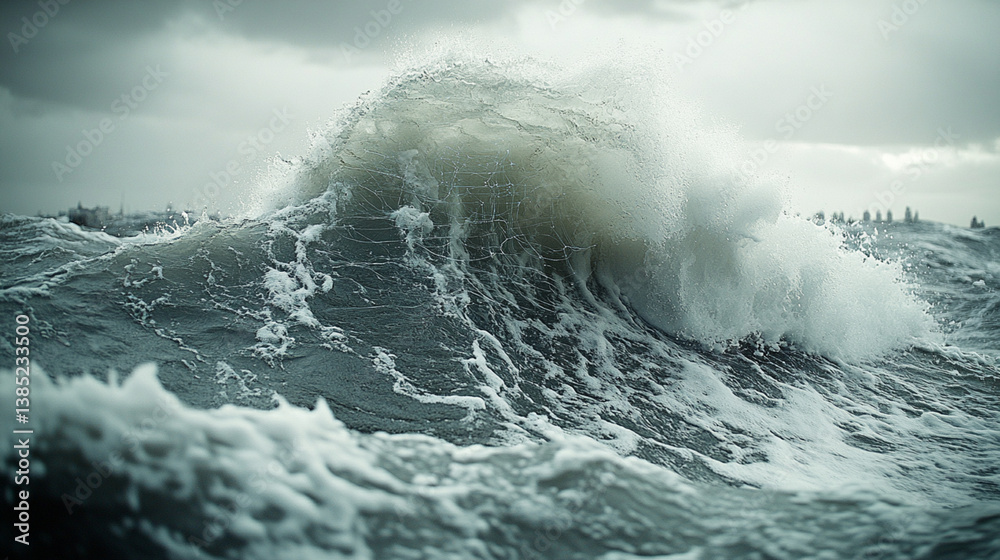 Fototapeta premium waves crashing on rocks