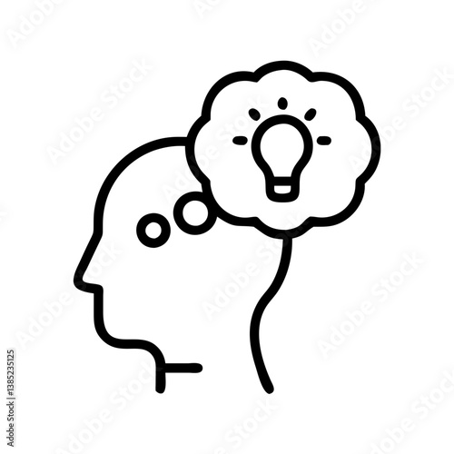 thinking icon flat vector