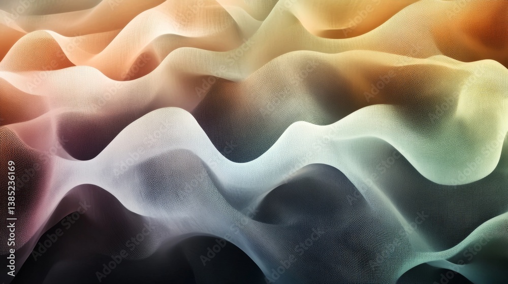 Obraz premium Dynamic waves of color abstract background digital art vibrant environment close-up view visual harmony for creativity