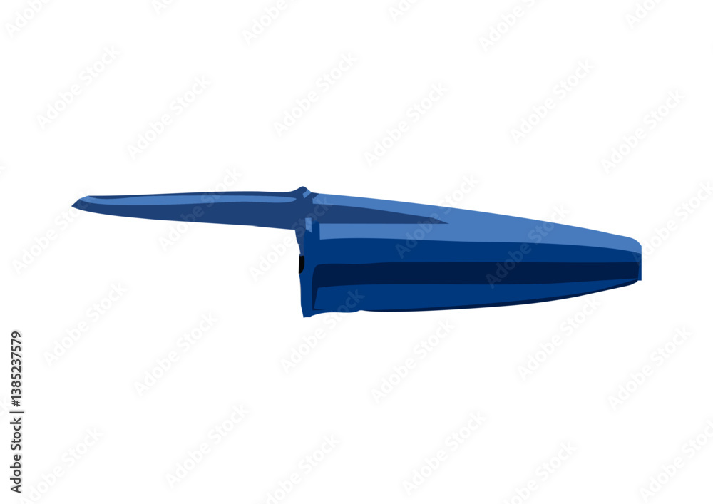 Caneta esferográfica com tampa azul e corpo transparente