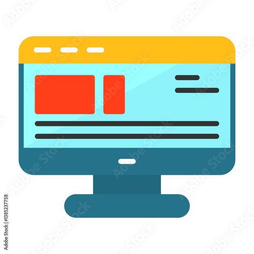 Online advertising Flat Style Icon