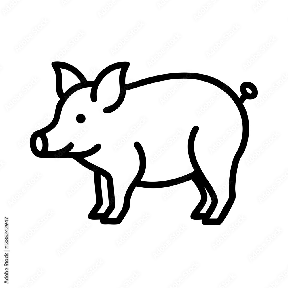 Fototapeta premium pig flat vector