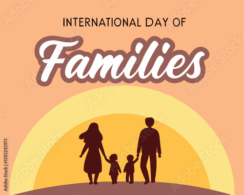 International Day of Families: Silhouette of a Loving Family Together.