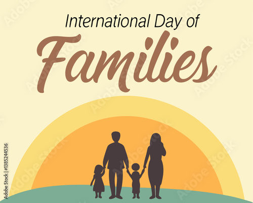International Day of Families: Silhouette of a Loving Family Together.