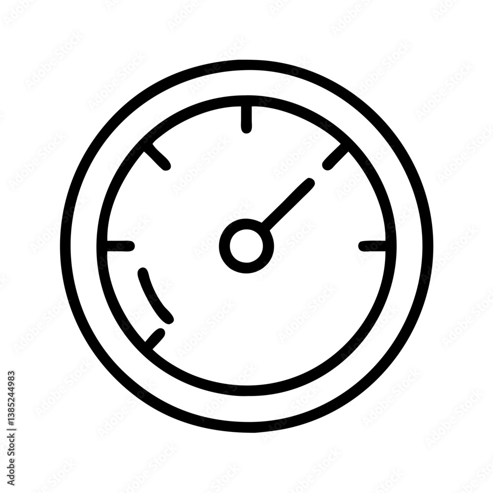 Speedometer gauge icon vector illustration of car dashboard dial showing speed measurement and performance Speedometer gauge icon vector illustration of car dashboard dial showing speed measurement and performance
