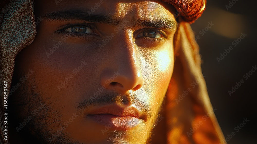 Golden Hour Portrait: A Mysterious Gaze Golden Hour Portrait: A Mysterious Gaze