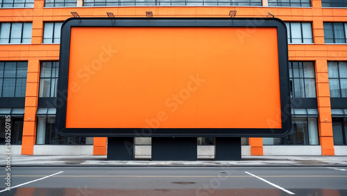 Empty orange billboard as a blank canvas