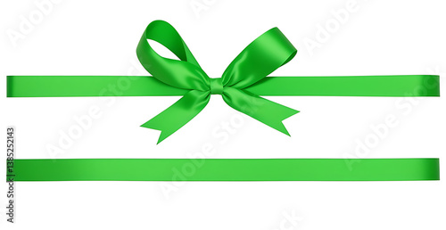 green ribbon with bow