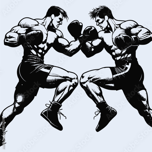 silhouette of a couple Boxer 