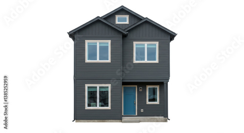 Isolated Modern Two-Story House Exterior