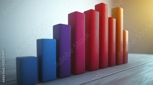 Ascending Colorful Bar Graph:  Visualizing Growth and Success