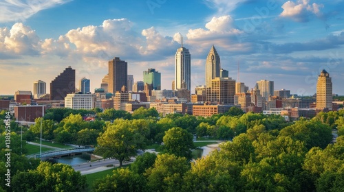 Cityscape  Skyline  Park  Sunset  Green  Urban  Buildings  River   Summer  Travel