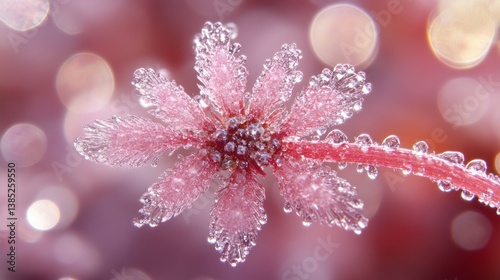 Frozen Delicate Pink Flower Blossom Macro Photography