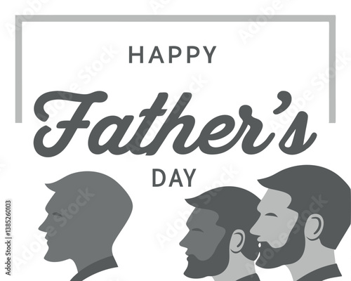 Happy Father's Day: Silhouette of a Father with a Beard.