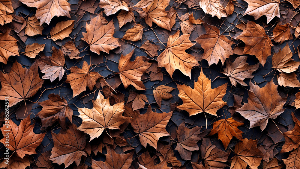 Intricate cracked leaves texture in autumn hues Intricate cracked leaves texture in autumn hues