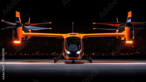 Night Flight: Unveiling the futuristic eVTOL aircraft, a revolutionary air taxi poised to redefine urban transportation.