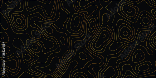 Flowing contour line art in a seamless pattern inspired by topographic elevation

