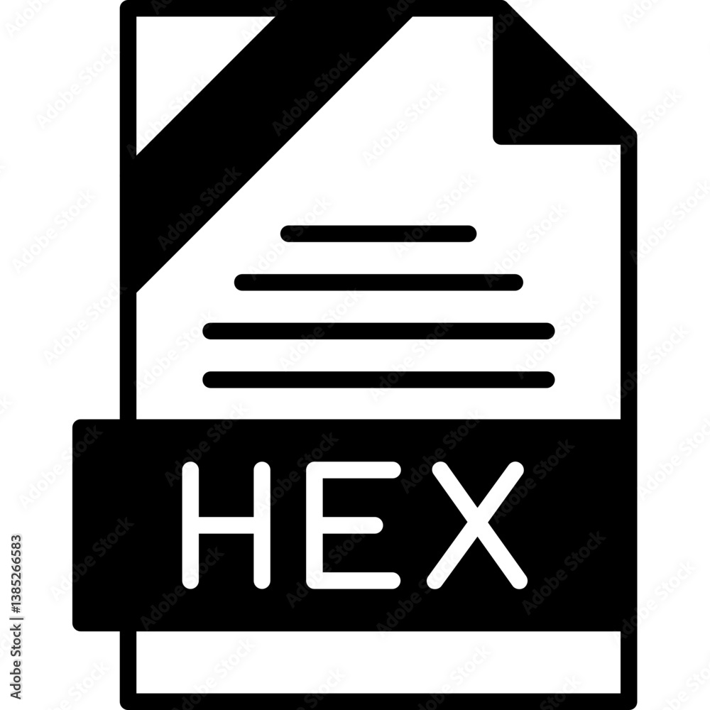 HEX File Format Solid Style Icon