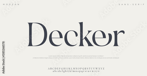 Decker Minimal luxury font alphabet logo. Typography beauty fashion elegant minimalist serif italic fonts decorative wedding vintage retro logos. vector illustration