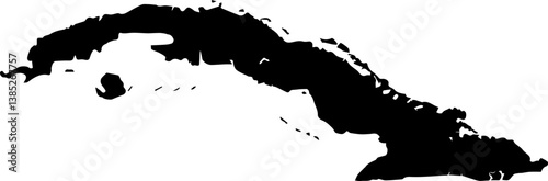 Cuba black map illustration vector.eps