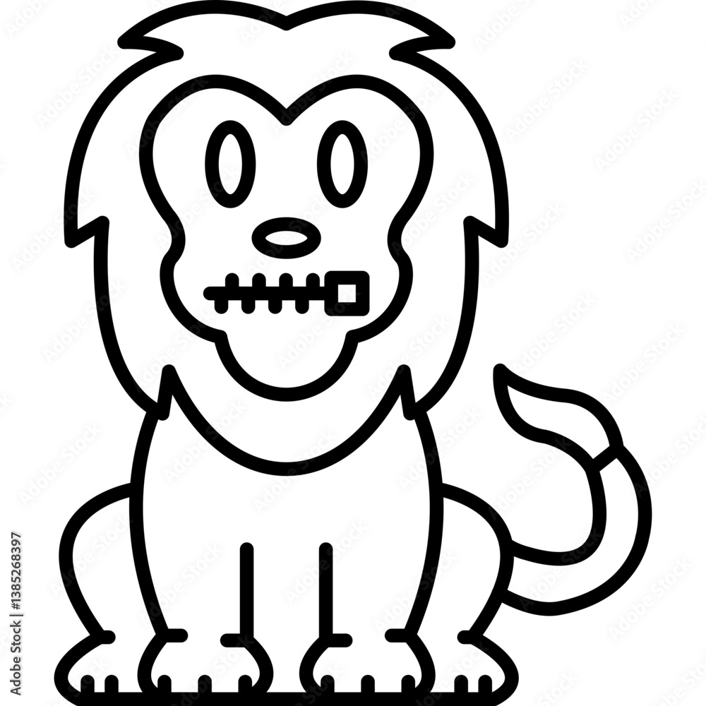 Lion Zipper Mouth Icon Lion Zipper Mouth Icon
