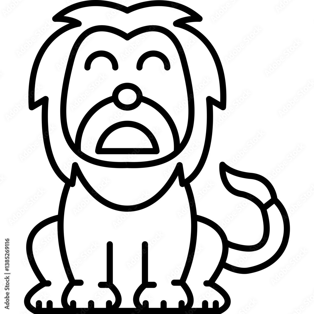 Fototapeta premium Lion Angry Icon