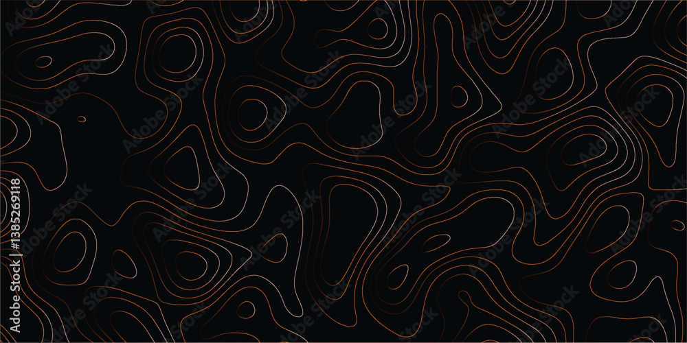 Abstract elevation-style design with continuous flowing lines in artistic mapping style

