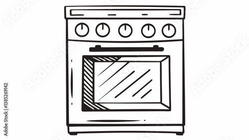  oven front facing oven with knobs and transparen created with generative ai