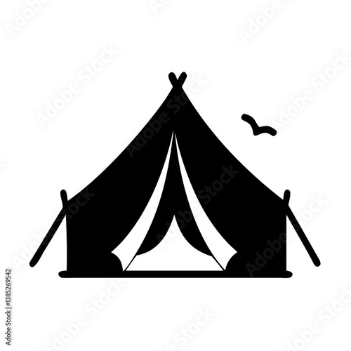 tent icon, tent silhouette vector illustration-simple silhouette illustration of tent, perfect for tent logos and icons