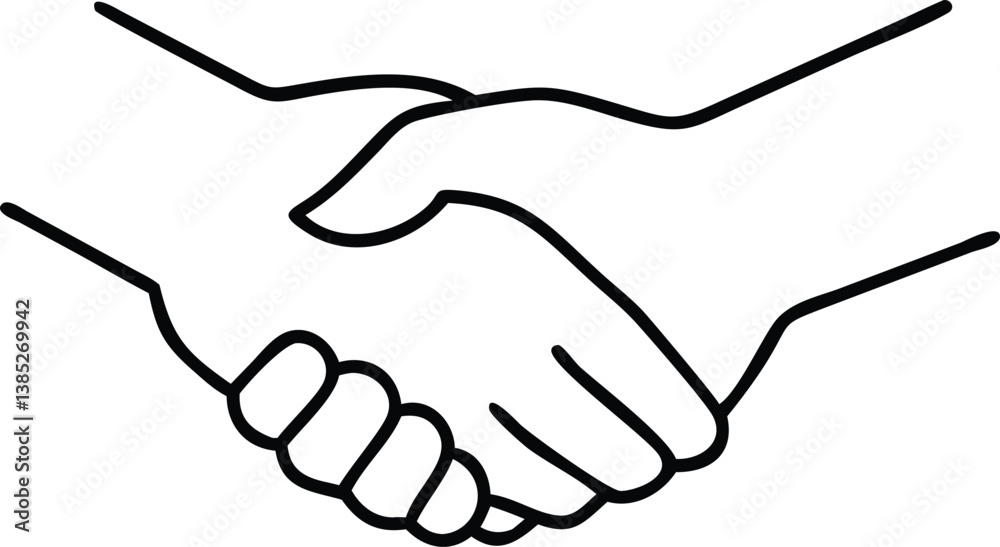 Minimalist Handshake Line Art with Transparent Background for Icon Design Minimalist Handshake Line Art with Transparent Background for Icon Design