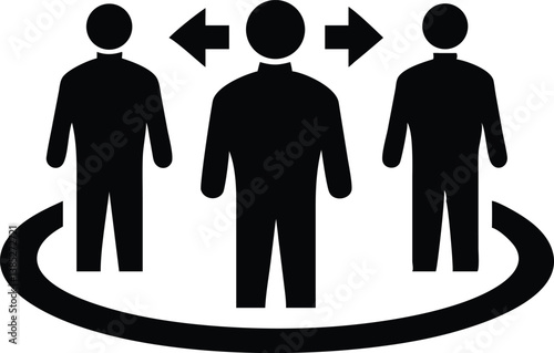 People Network Communication Black Silhouettes on Transparent Background