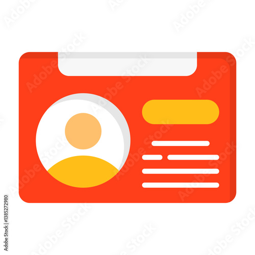 Union Membership Card Flat Style Icon