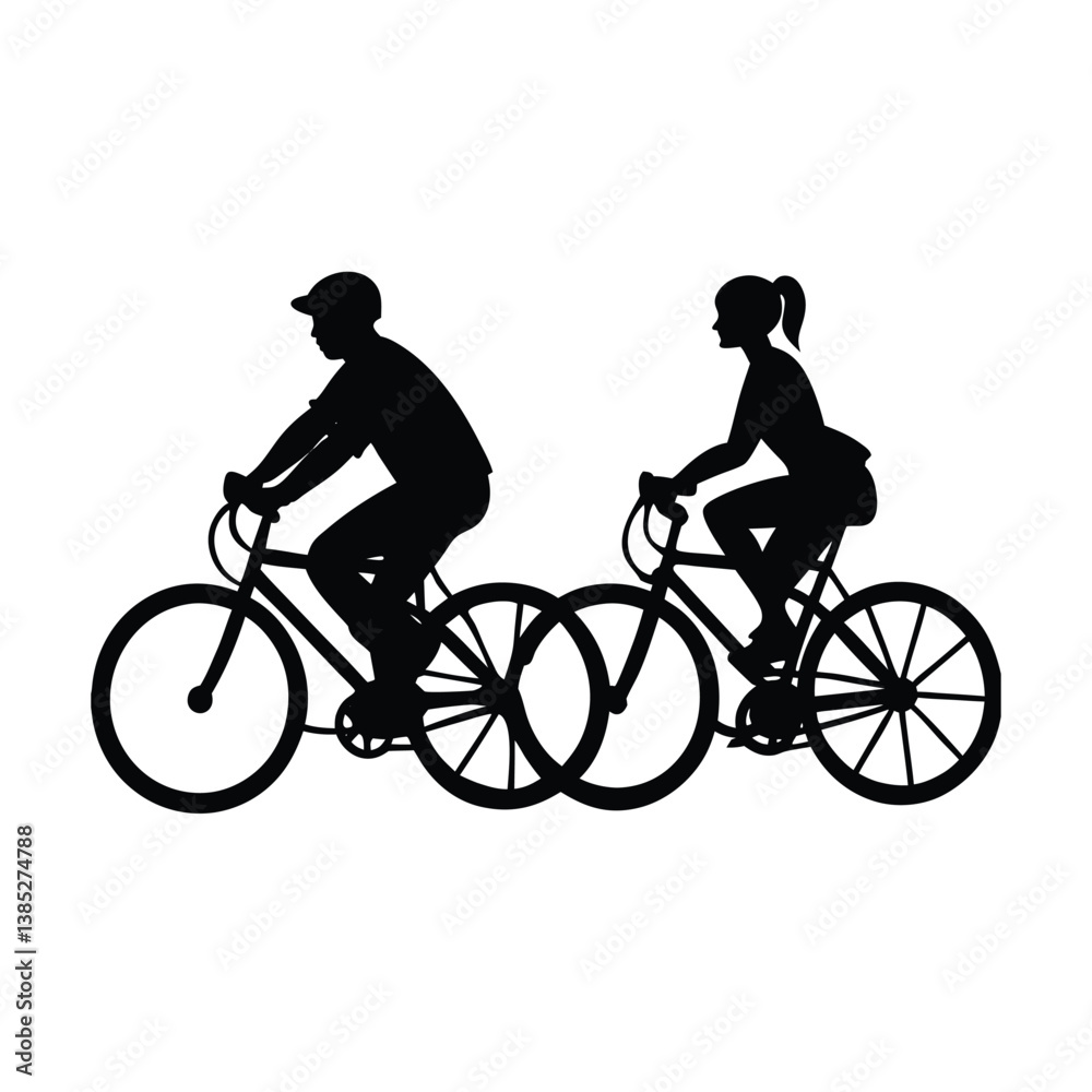 Obraz premium silhouette of a cyclist