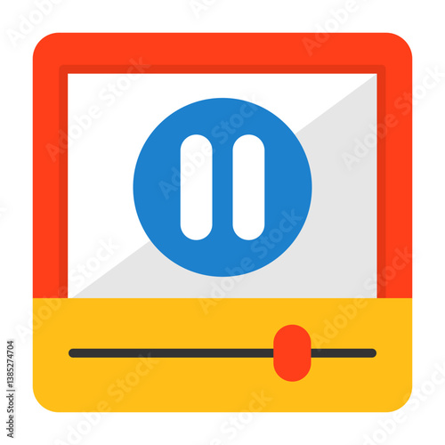 Pause Flat Icon Style