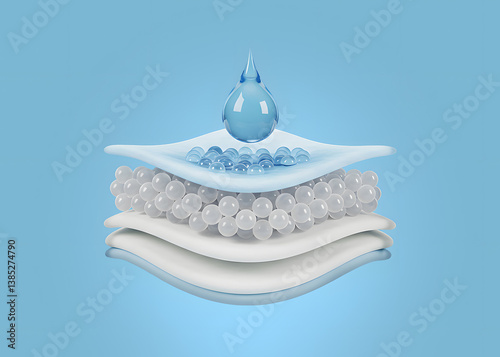 Multilayer Absorbent Hygiene Multilayer 3D illustratioon