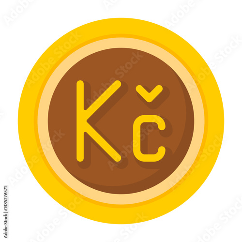 Czech Koruna Flat Icon
