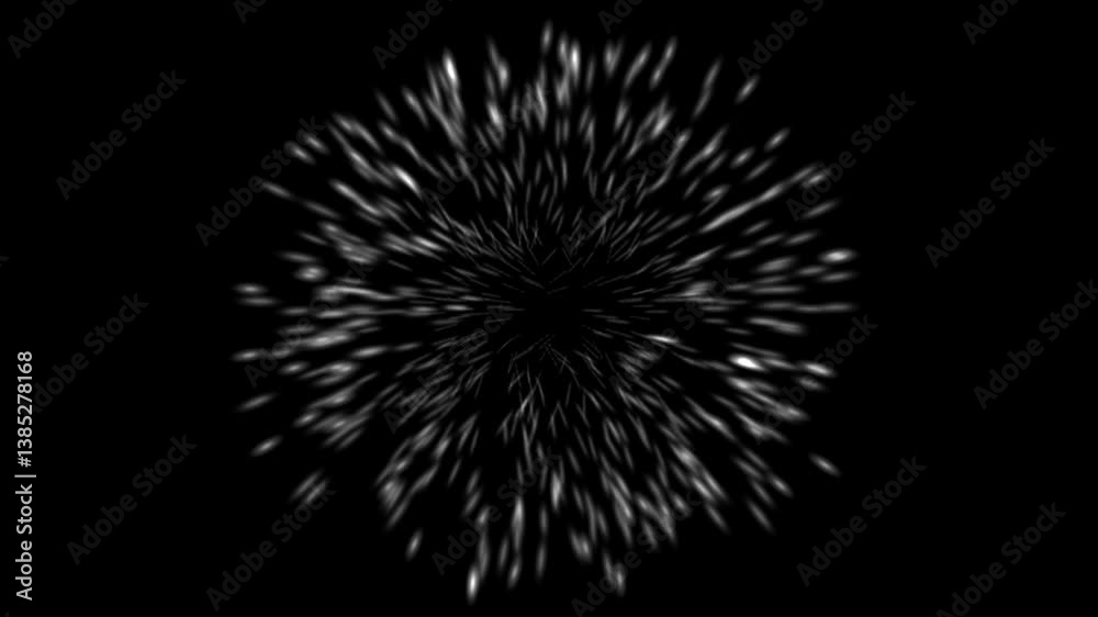 to depict a burst or explosion effect, characterized by numerous lines radiating outward from a central point. The background is black, which enhances the contrast with the lighter lines. This visual to depict a burst or explosion effect, characterized by numerous lines radiating outward from a central point. The background is black, which enhances the contrast with the lighter lines. This visual